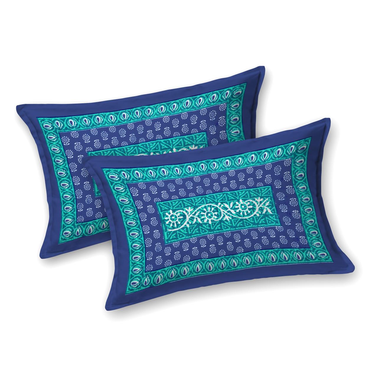 Rajasthani Jaipuri Traditional Double Bed Bedsheet with 2 Pillow Covers