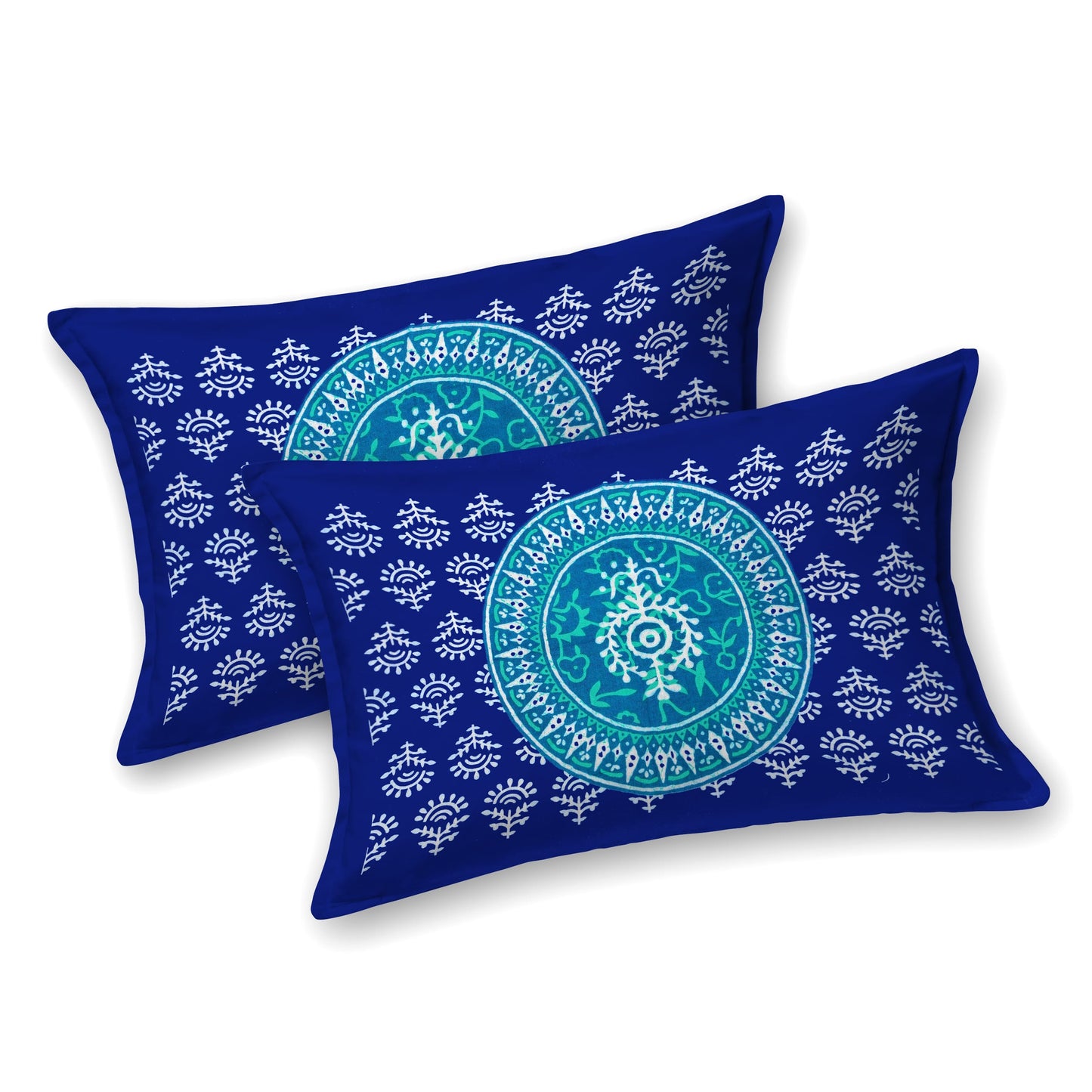 Rajasthani Jaipuri Traditional Double Bed Bedsheet with 2 Pillow Covers