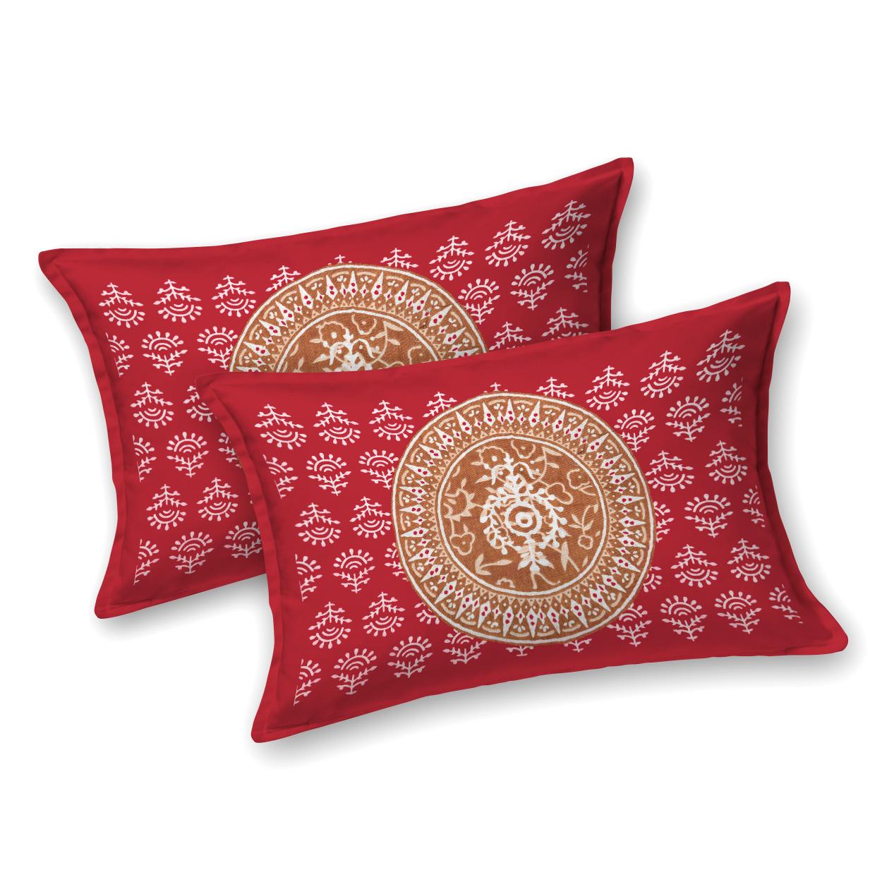 Rajasthani Jaipuri Traditional Double Bed Bedsheet with 2 Pillow Covers