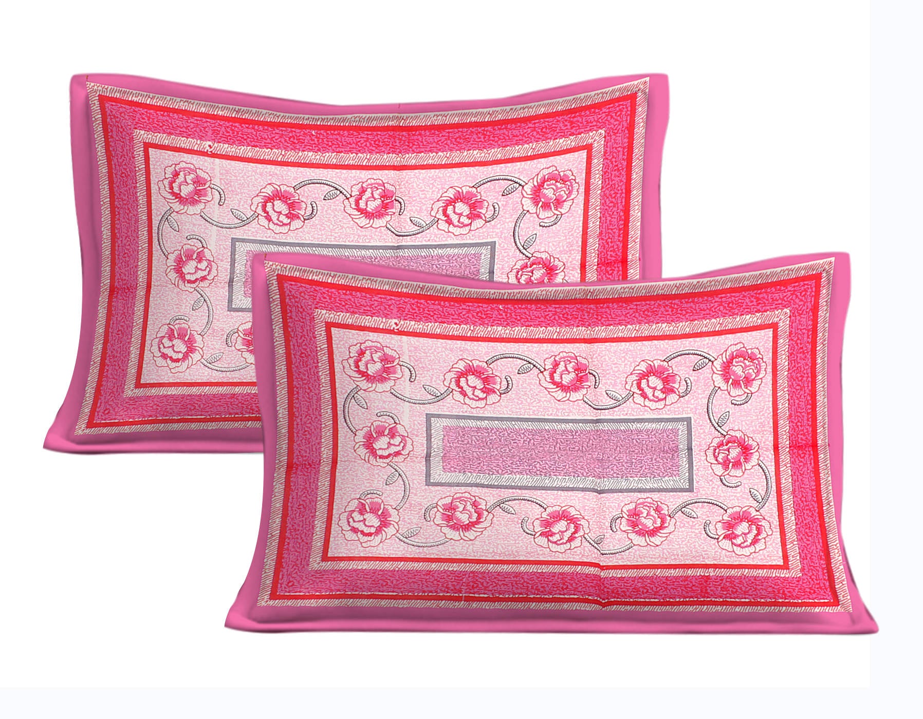 Rajasthani Jaipuri Traditional Double Bed Bedsheet with 2 Pillow Covers