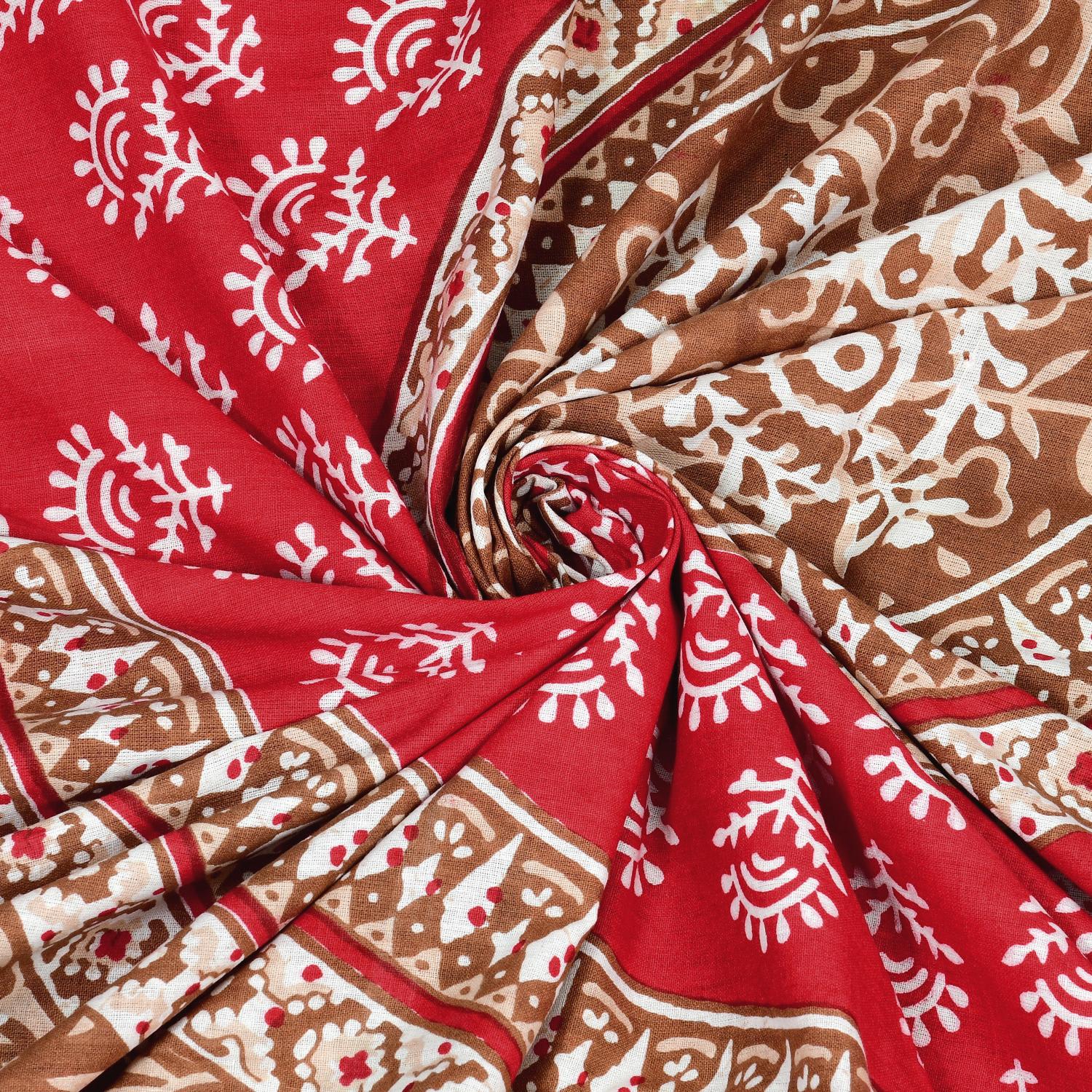Rajasthani Jaipuri Traditional Double Bed Bedsheet with 2 Pillow Covers
