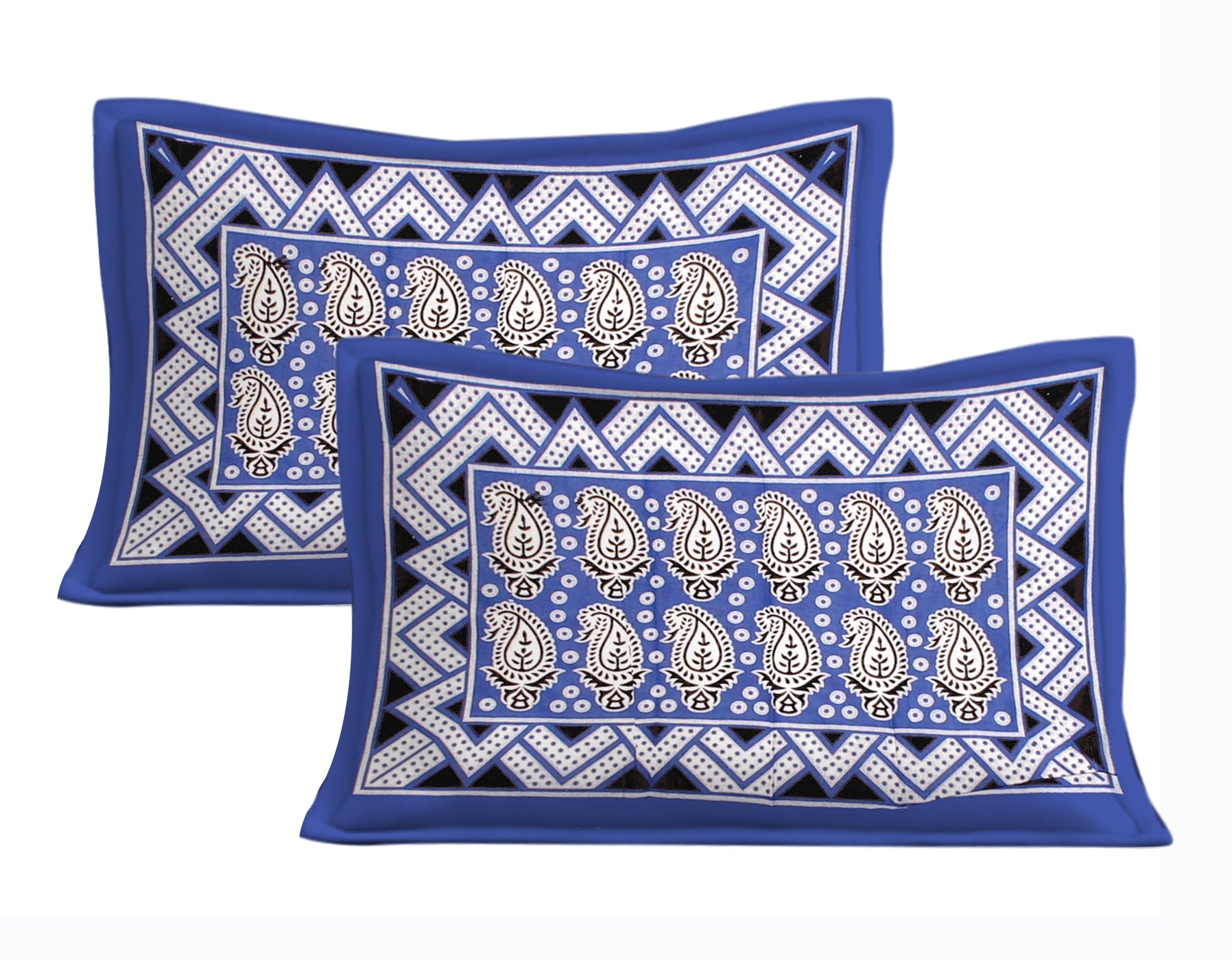 Rajasthani Jaipuri Traditional Double Bed Bedsheet with 2 Pillow Covers