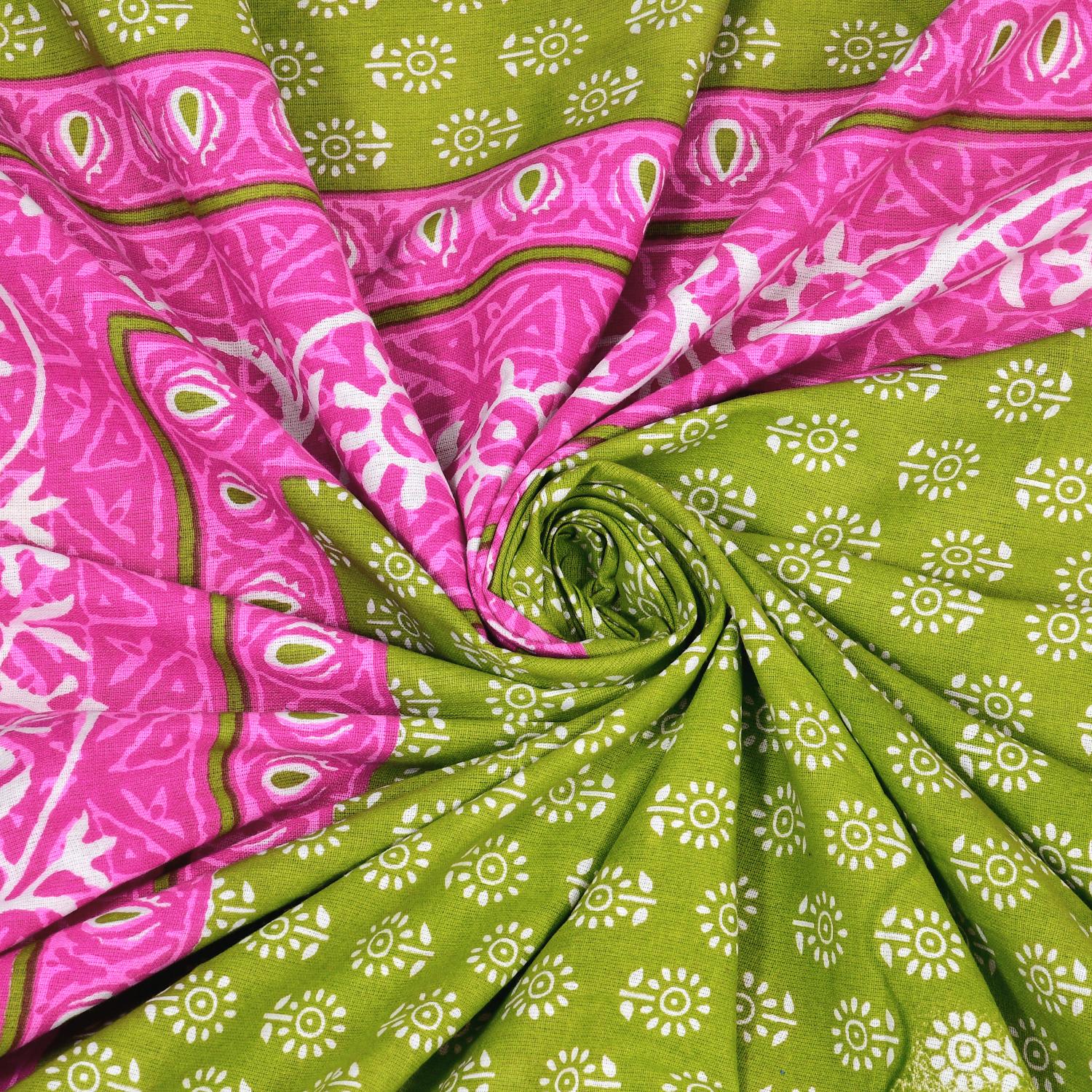 Rajasthani Jaipuri Traditional Double Bed Bedsheet with 2 Pillow Covers