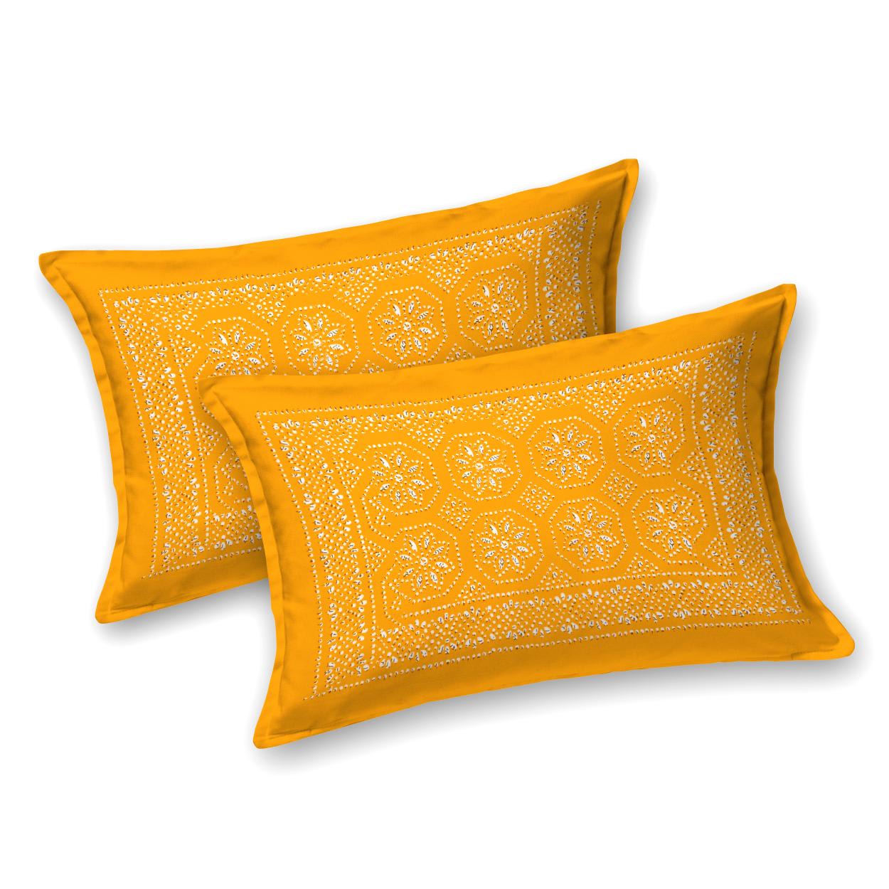Rajasthani Jaipuri Traditional Double Bed Bedsheet with 2 Pillow Covers