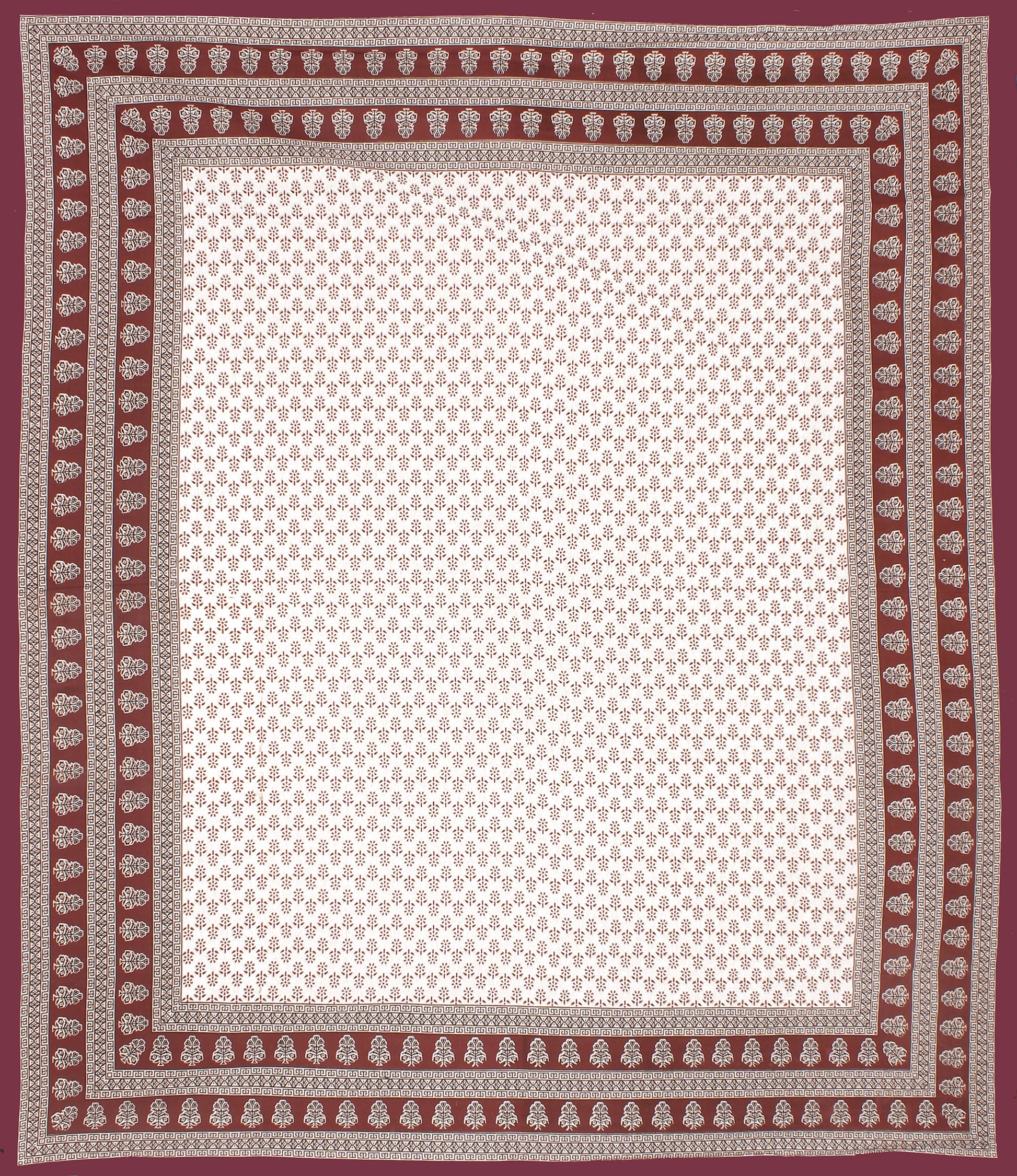 Rajasthani Jaipuri Traditional Double Bed Bedsheet with 2 Pillow Covers -(Red)