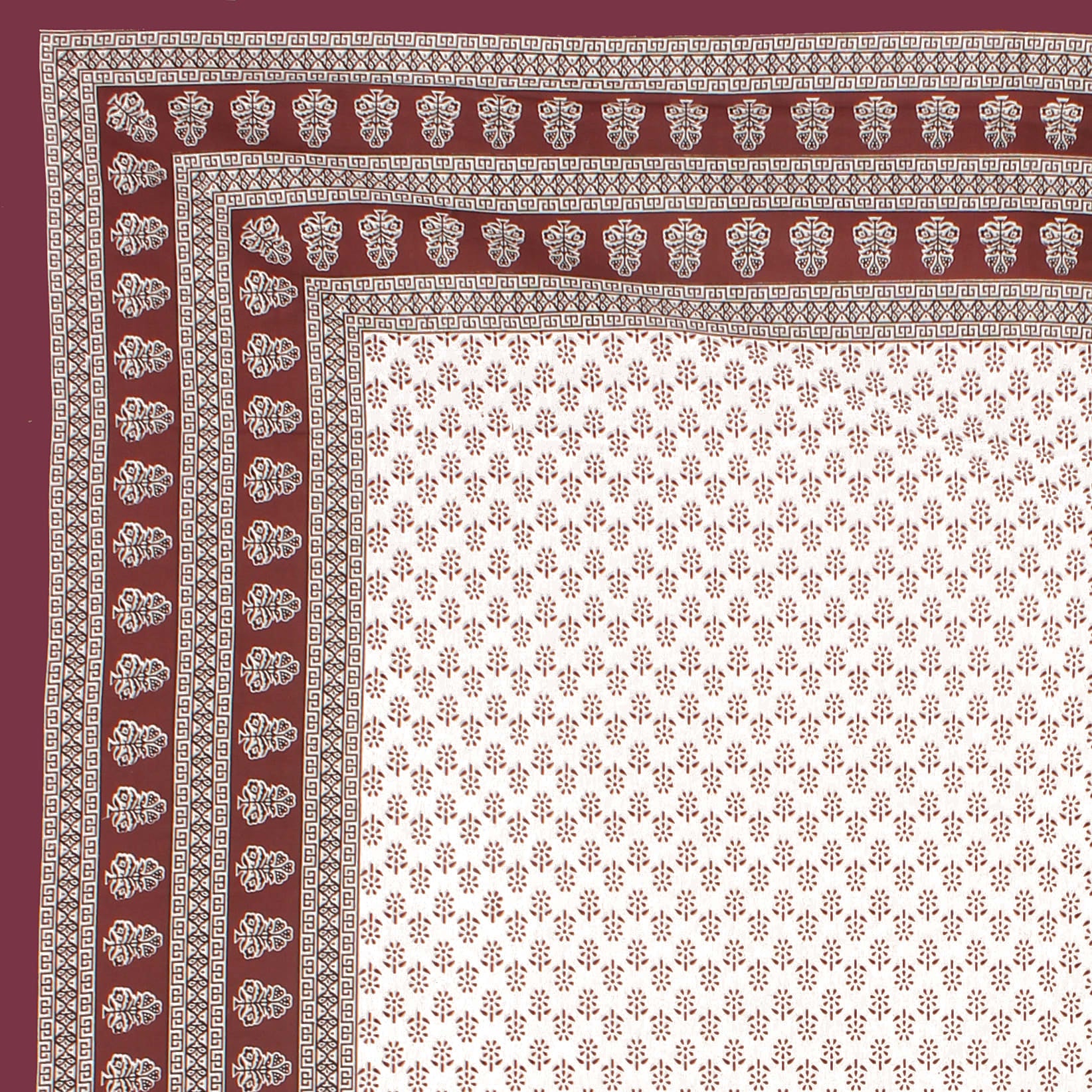 Rajasthani Jaipuri Traditional Double Bed Bedsheet with 2 Pillow Covers -(Red)