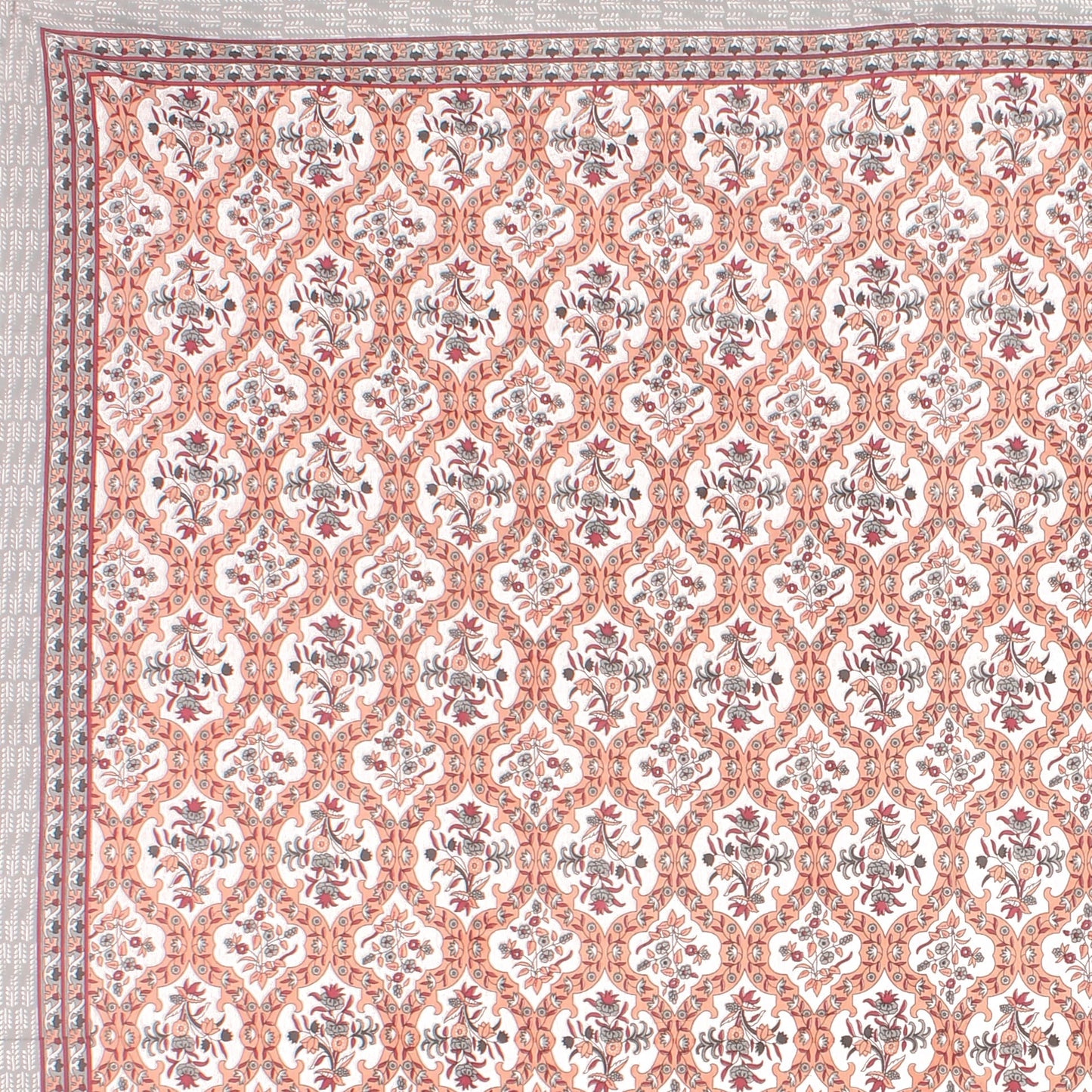 Rajasthani Jaipuri Traditional Double Bed Bedsheet with 2 Pillow Covers -(Red)