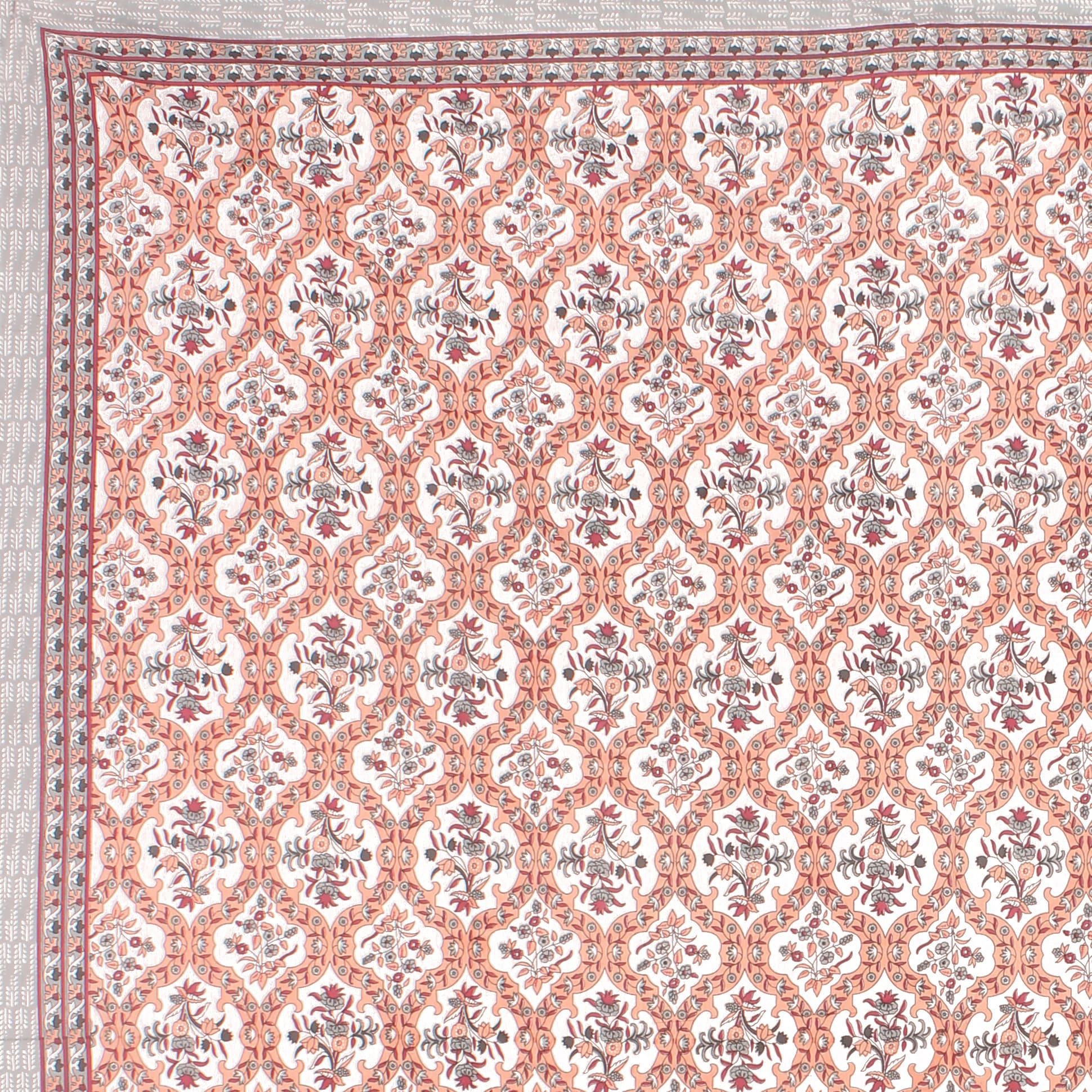 Rajasthani Jaipuri Traditional Double Bed Bedsheet with 2 Pillow Covers -(Red)