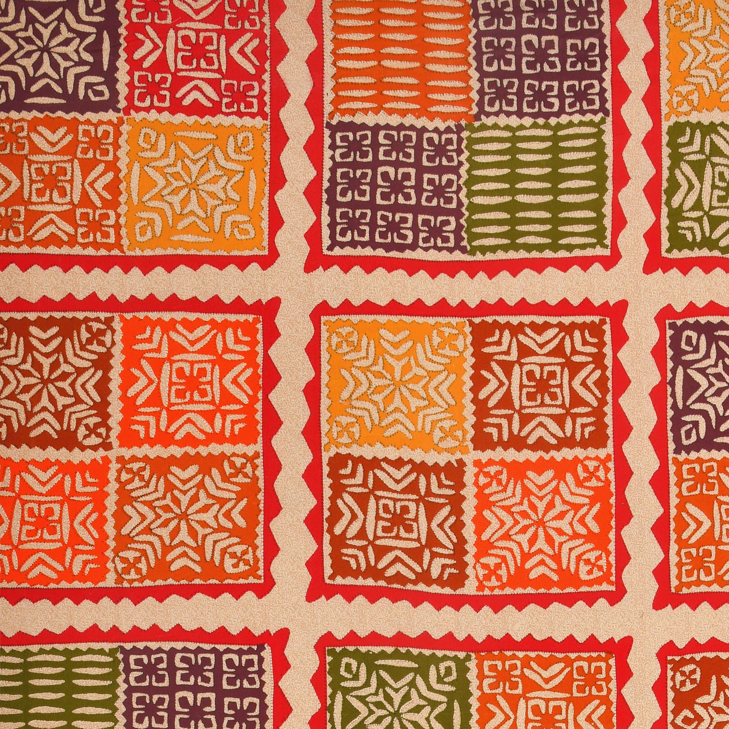 Rajasthani Jaipuri Traditional Double Bed Bedsheet with 2 Pillow Covers - (Red)