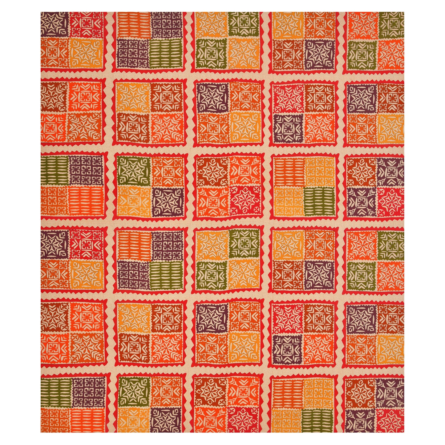 Rajasthani Jaipuri Traditional Double Bed Bedsheet with 2 Pillow Covers - (Red)