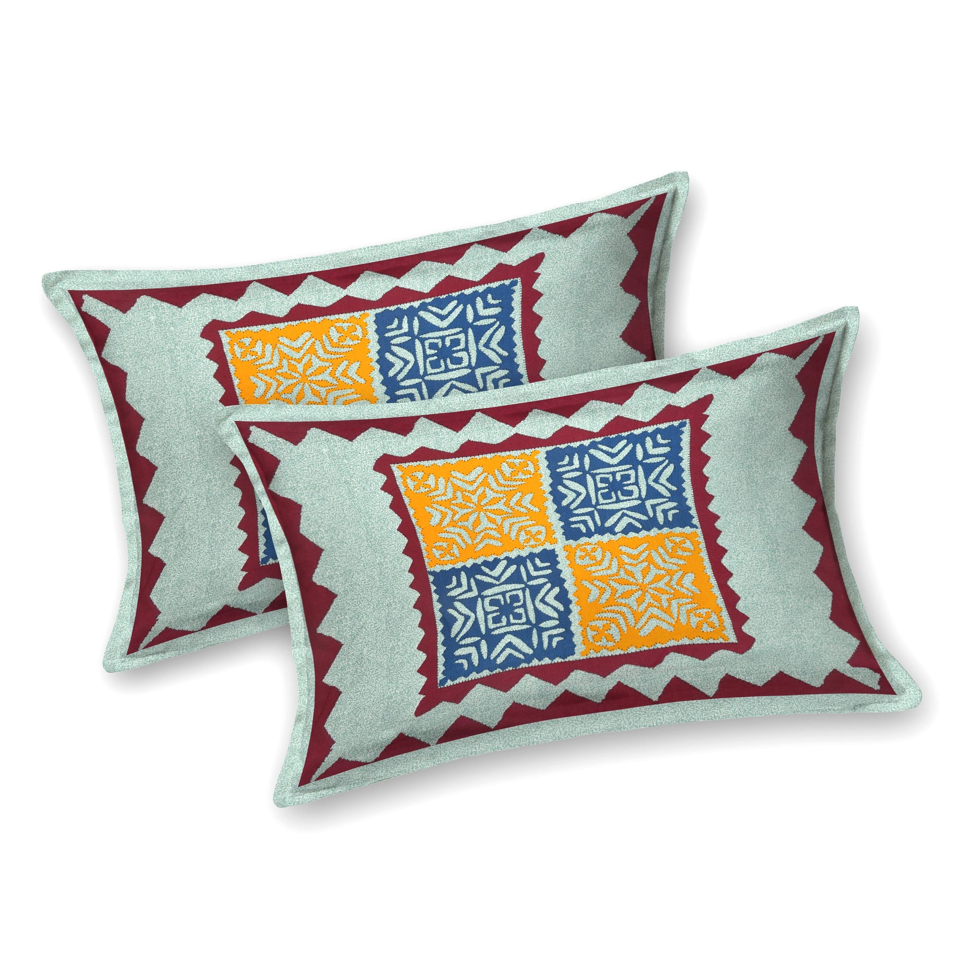 Rajasthani Jaipuri Traditional Double Bed Bedsheet with 2 Pillow Covers - ( Maroon)