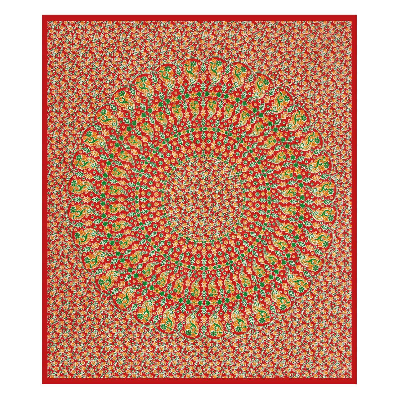 Rajasthani Jaipuri Traditional Double Bed Bedsheet with 2 Pillow Covers - ( Green)