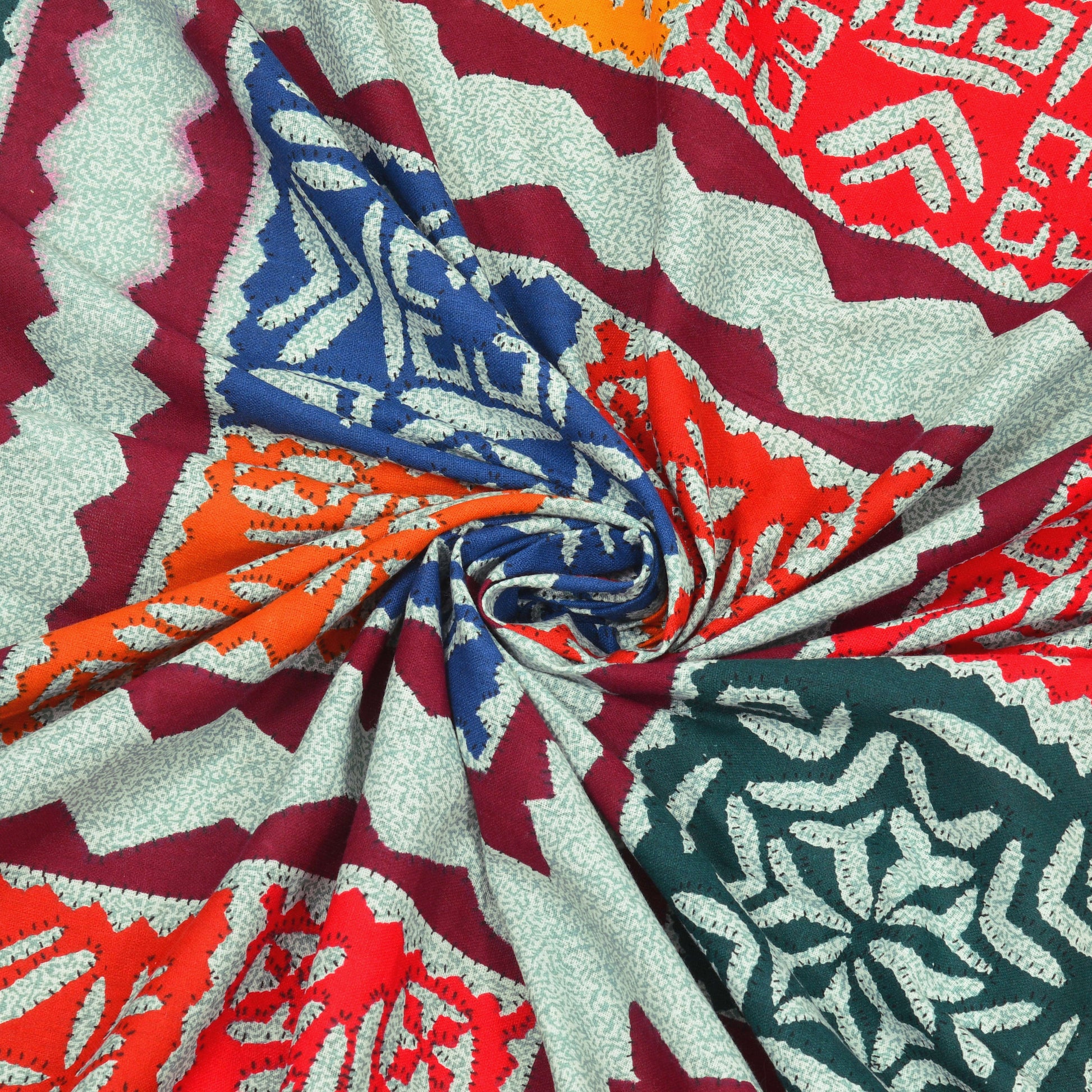 Rajasthani Jaipuri Traditional Double Bed Bedsheet with 2 Pillow Covers - ( Maroon)