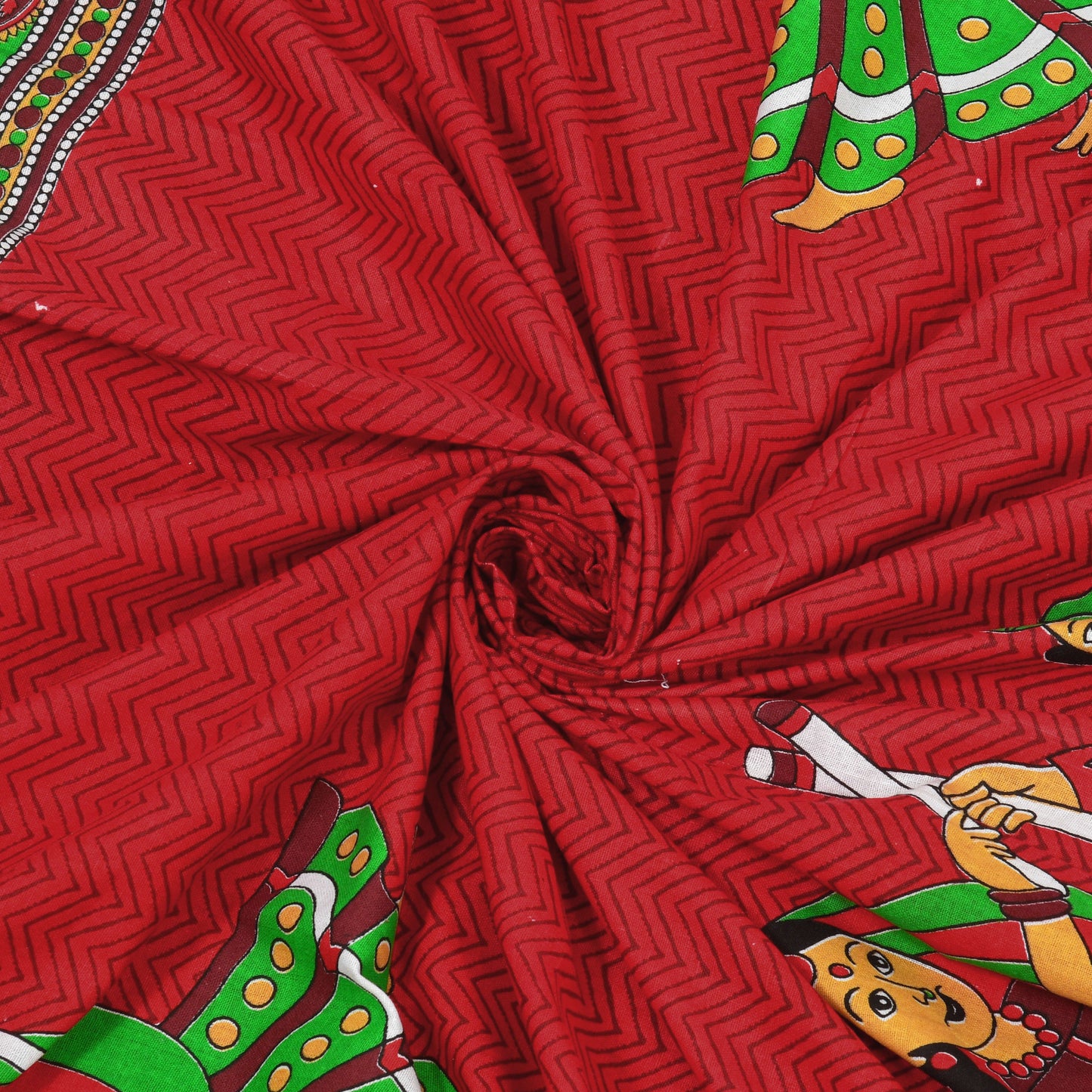 Rajasthani Jaipuri Traditional Double Bed Bedsheet with 2 Pillow Covers - ( Red)