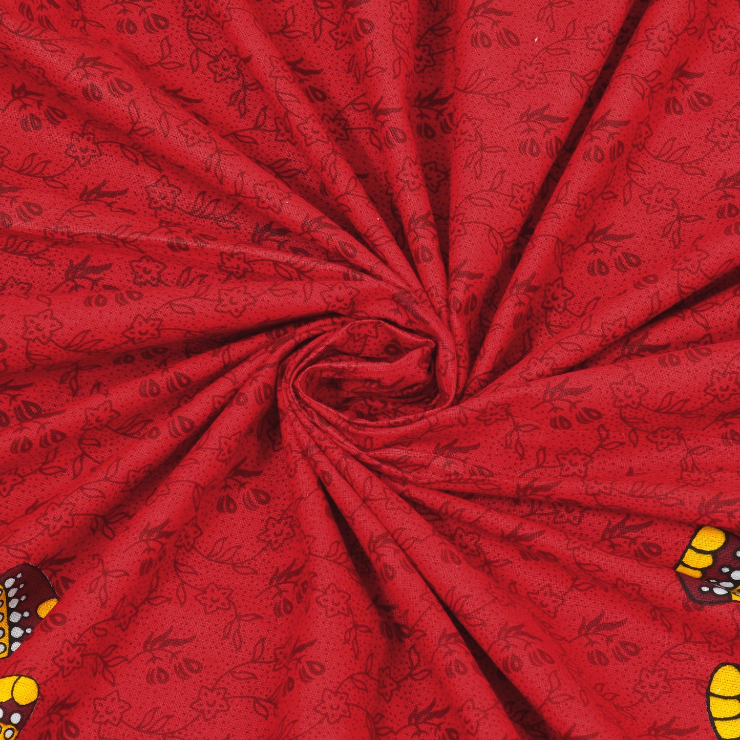 Rajasthani Jaipuri Traditional Double Bed Bedsheet with 2 Pillow Covers - ( Red)