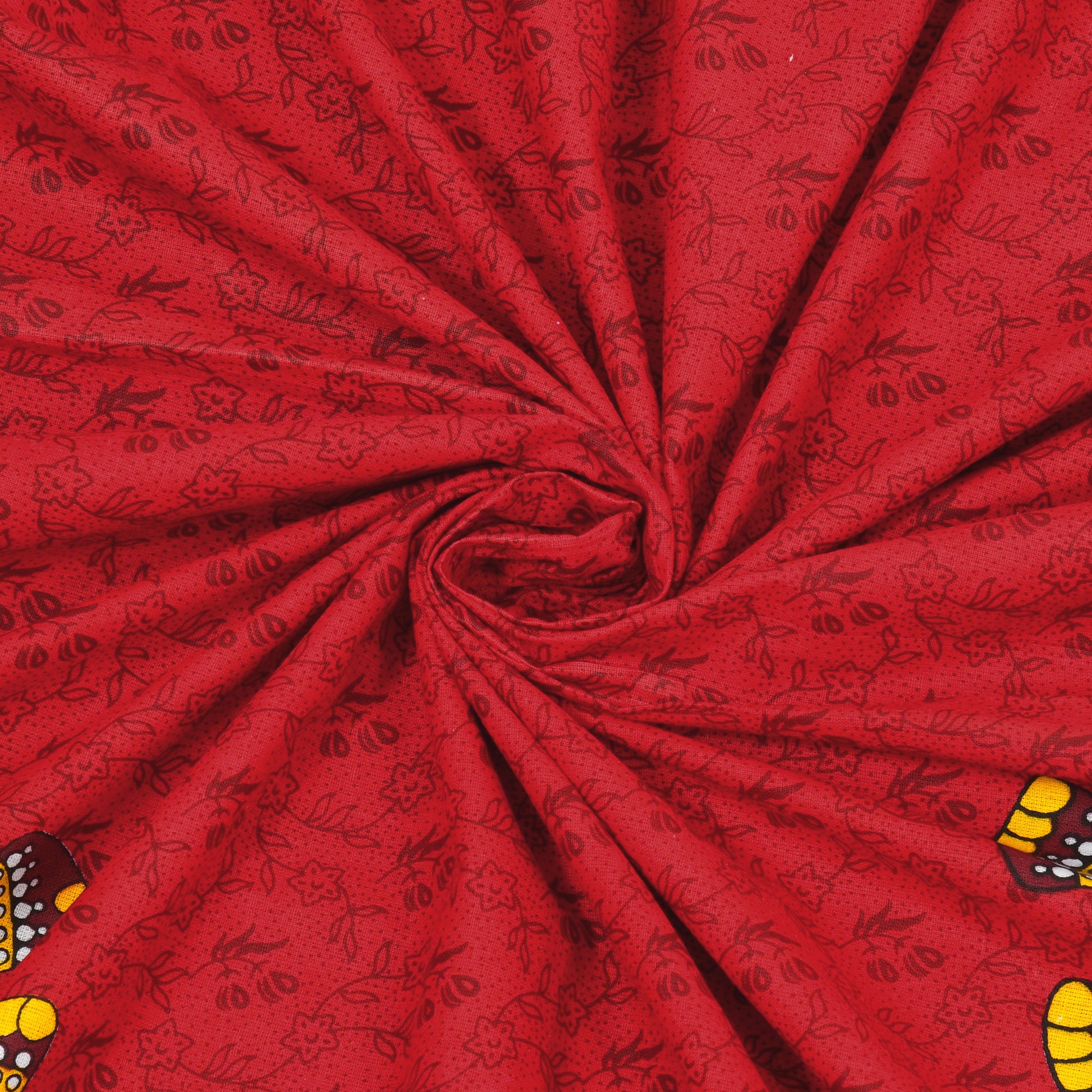 Rajasthani Jaipuri Traditional Double Bed Bedsheet with 2 Pillow Covers - ( Red)