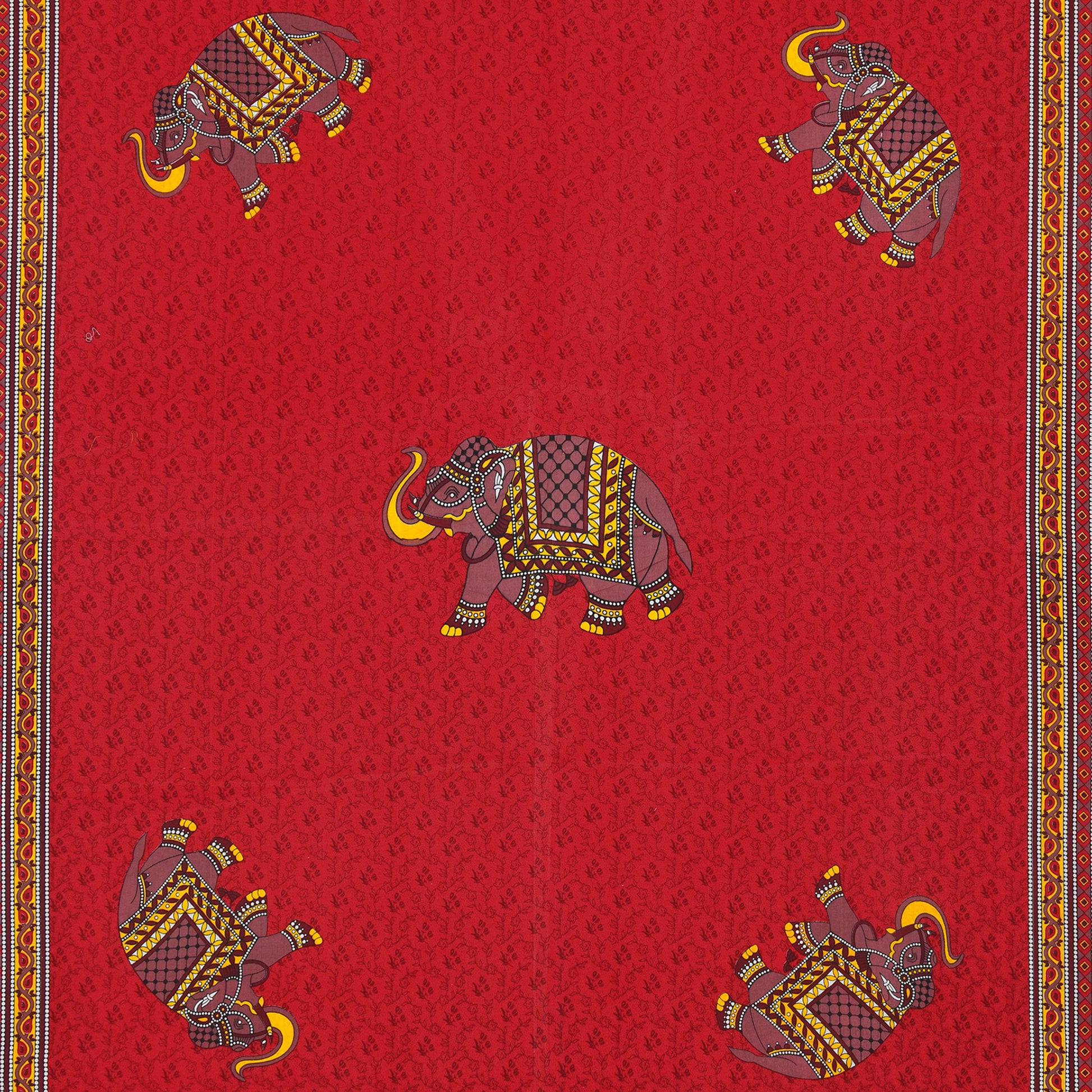 Rajasthani Jaipuri Traditional Double Bed Bedsheet with 2 Pillow Covers - ( Red)