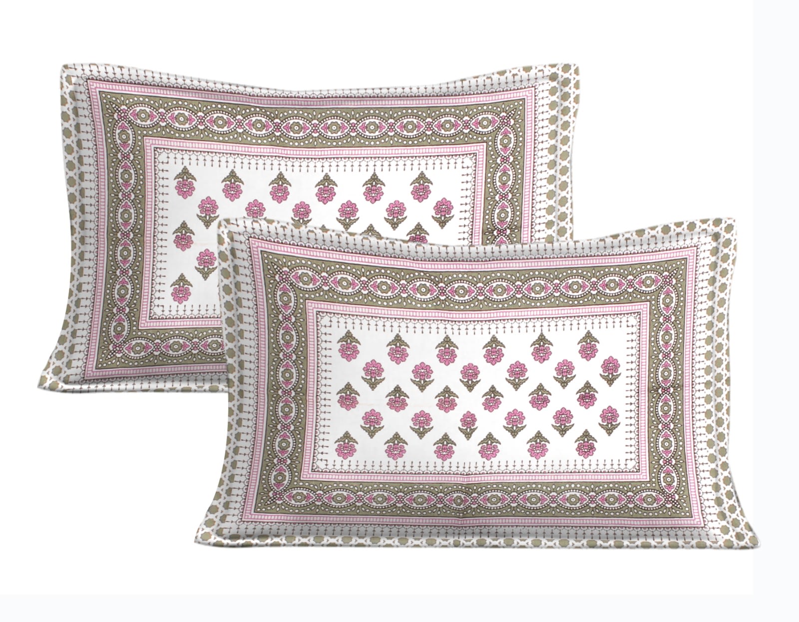 Rajasthani Jaipuri Traditional Double Bedsheet with 2 Pillow Covers -