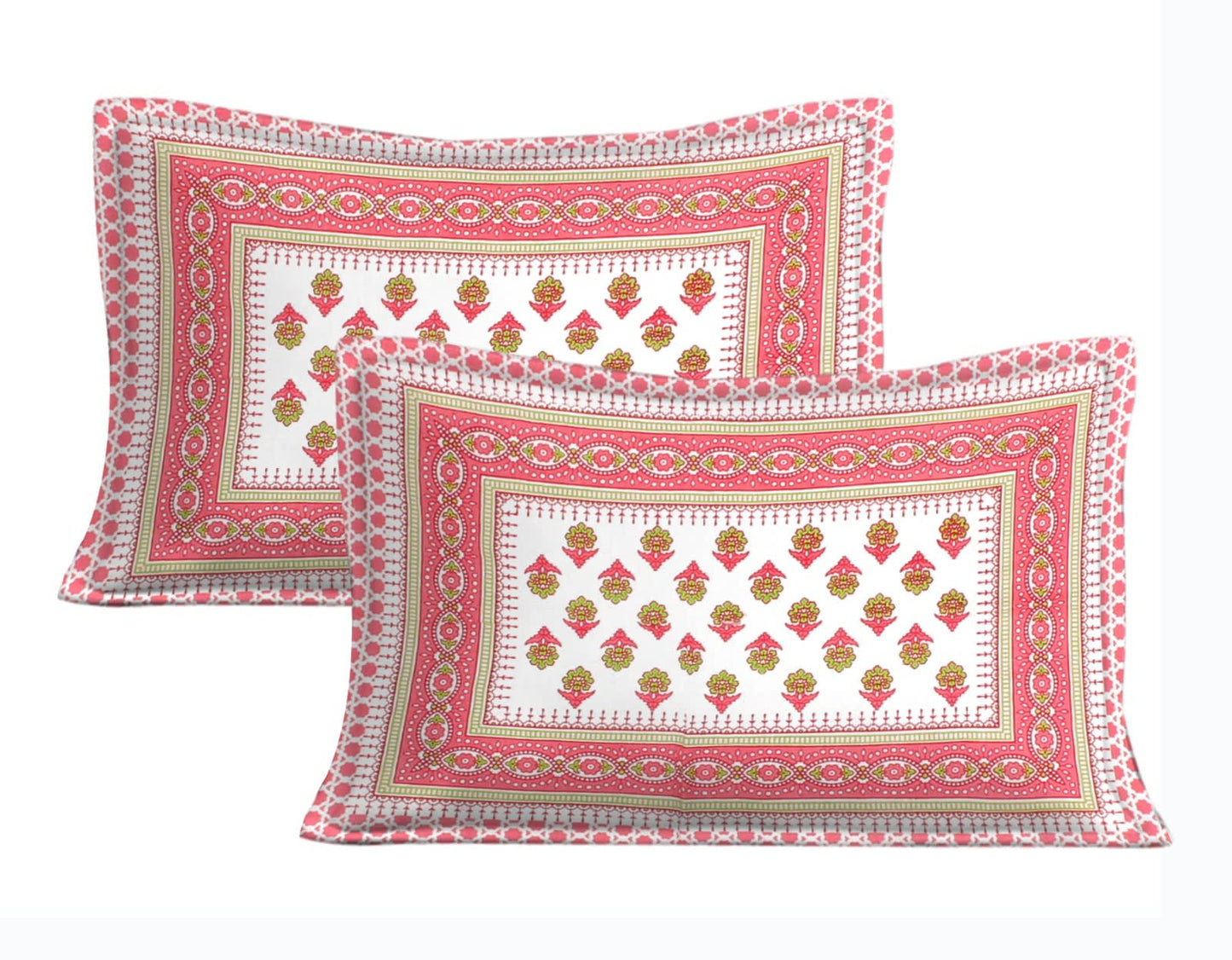 Rajasthani Jaipuri Traditional Double Bedsheet with 2 Pillow Covers -