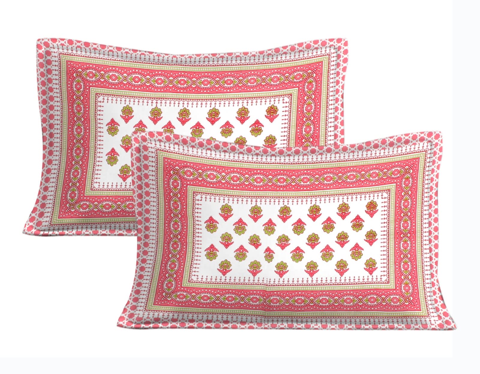 Rajasthani Jaipuri Traditional Double Bedsheet with 2 Pillow Covers -