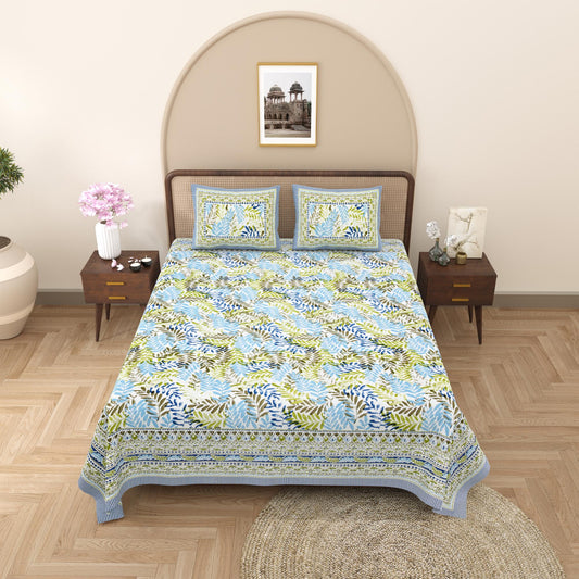 Rajasthani Jaipuri Traditional King Size Bed Bedsheet with 2 Pillow Covers