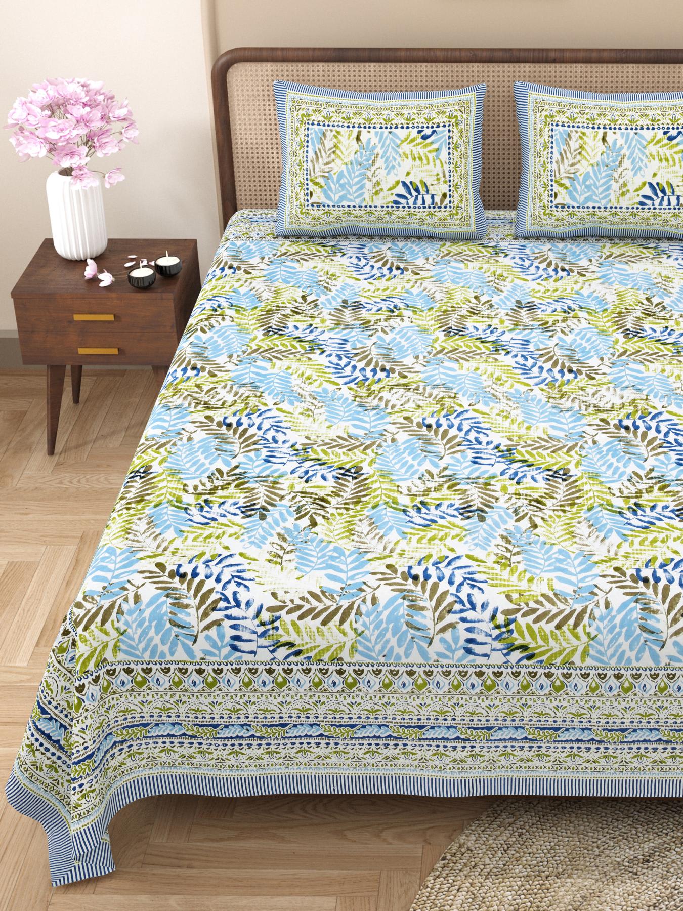 Rajasthani Jaipuri Traditional King Size Bed Bedsheet with 2 Pillow Covers