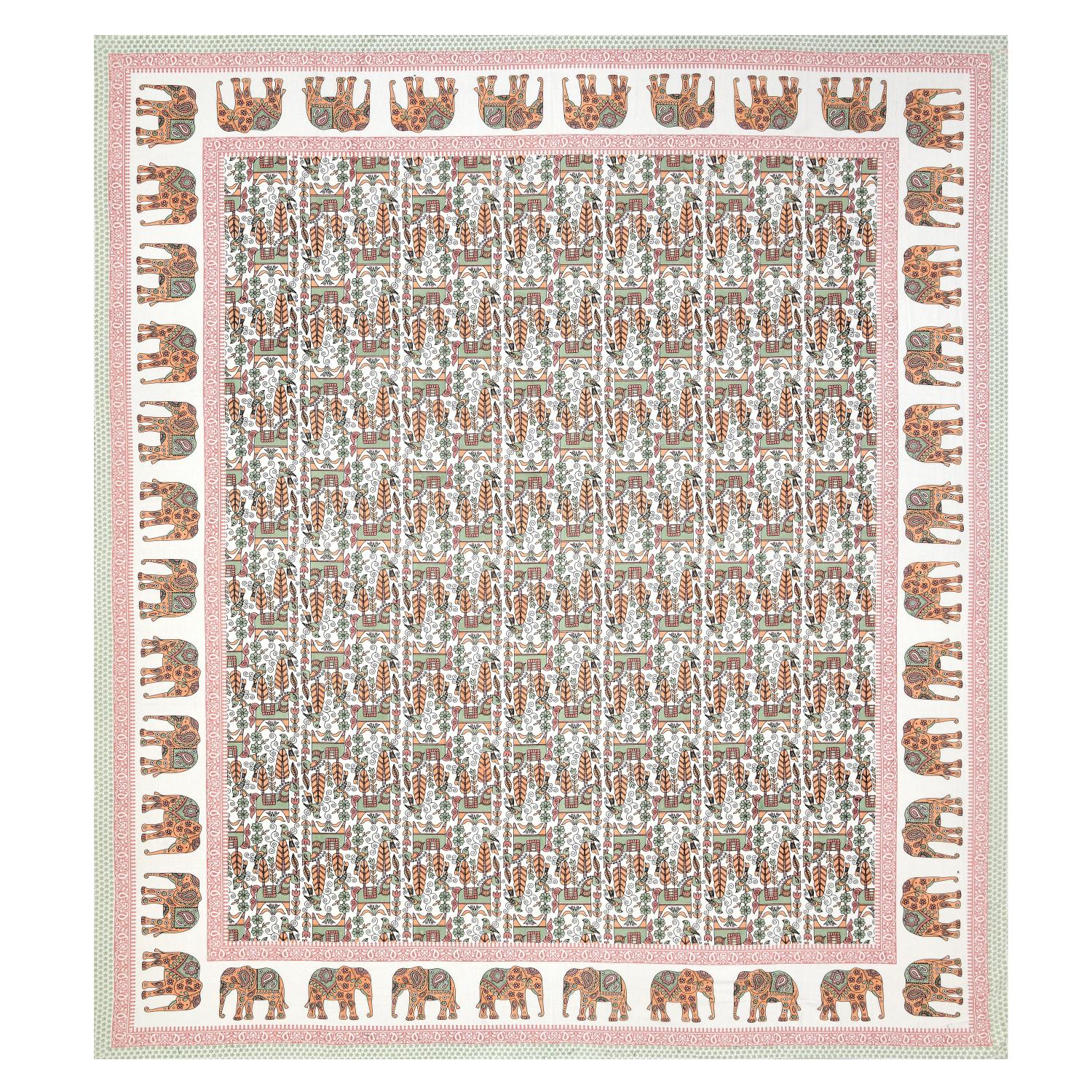 Rajasthani Jaipuri Traditional King Size Bed Bedsheet with 2 Pillow Covers