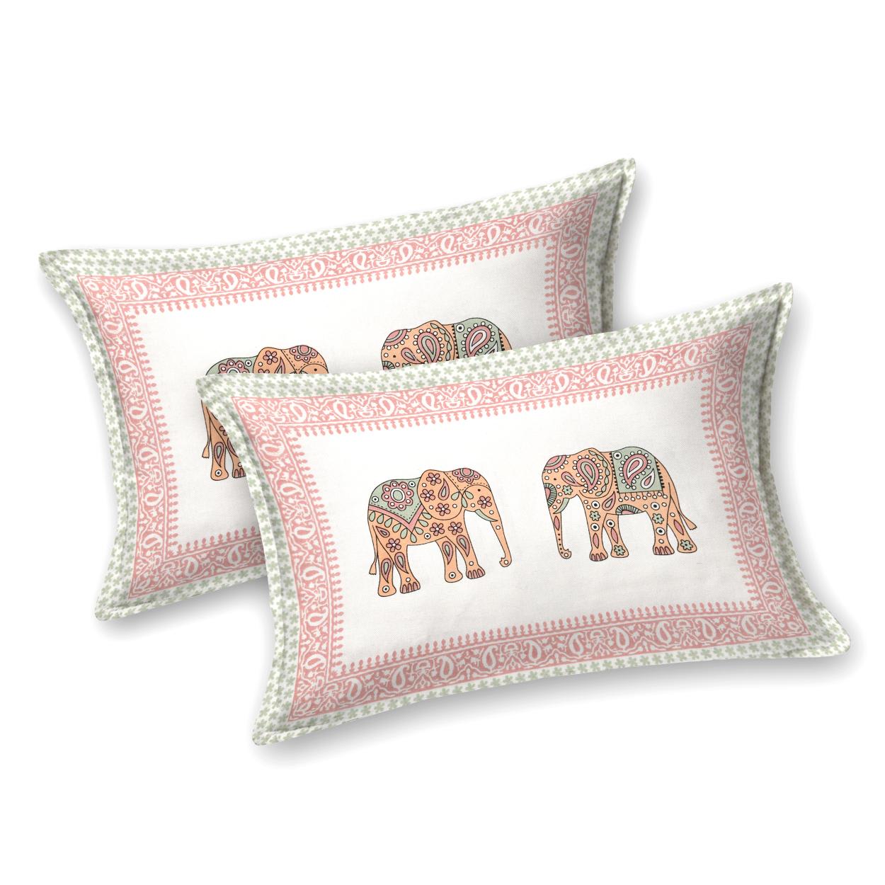 Rajasthani Jaipuri Traditional King Size Bed Bedsheet with 2 Pillow Covers