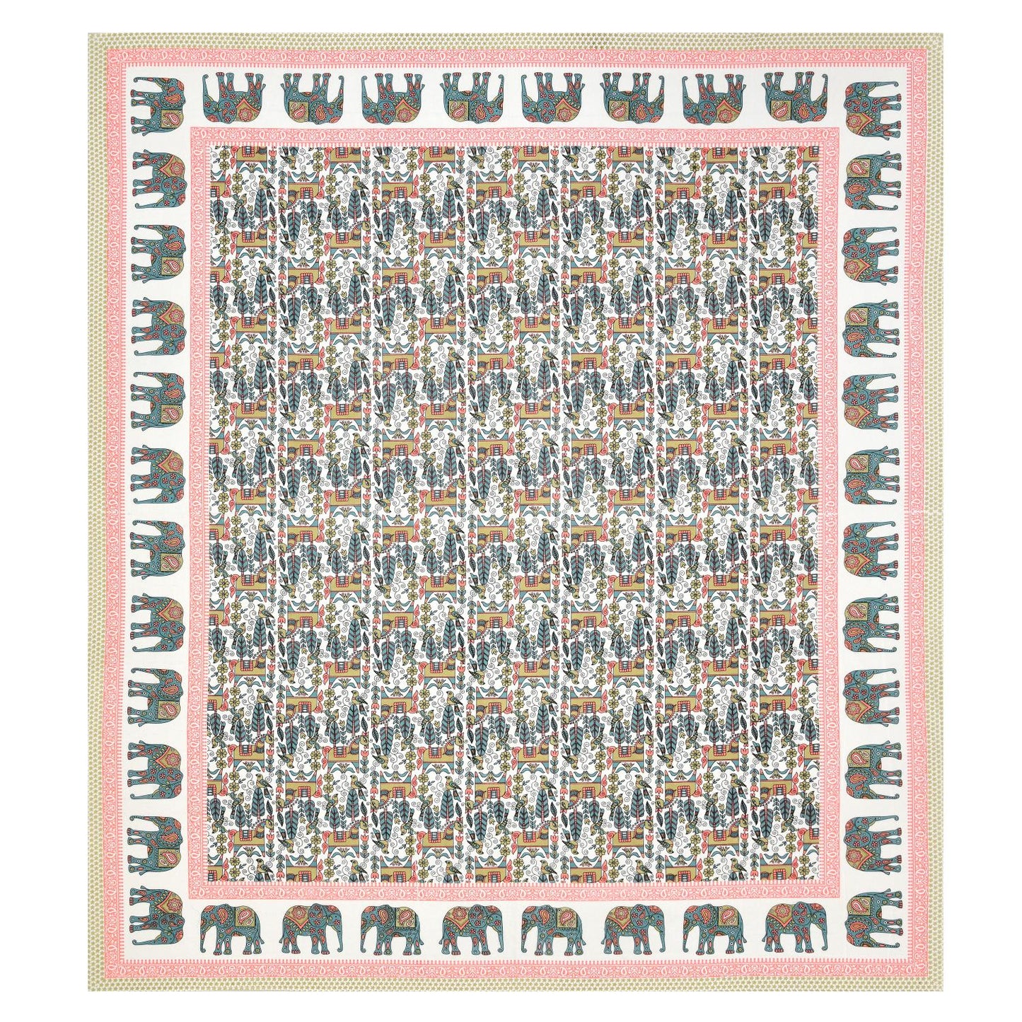 Rajasthani Jaipuri Traditional King Size Bed Bedsheet with 2 Pillow Covers