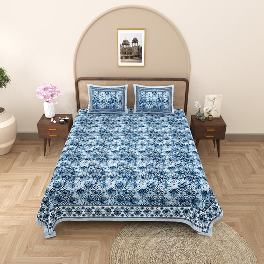 Rajasthani Jaipuri Traditional King Size Bed Bedsheet with 2 Pillow Covers