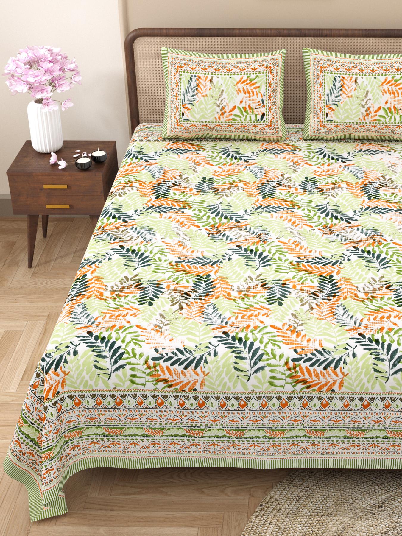 Rajasthani Jaipuri Traditional King Size Bed Bedsheet with 2 Pillow Covers