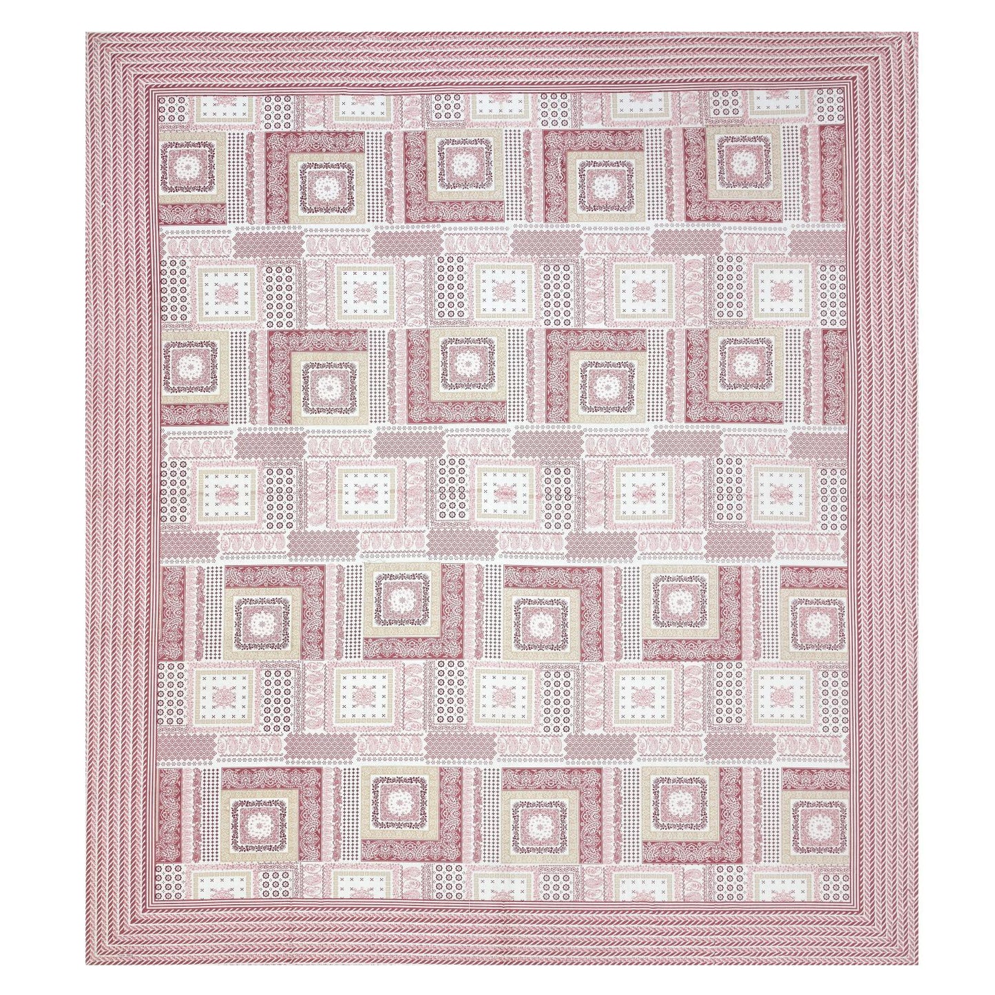 Rajasthani Jaipuri Traditional King Size Bed Bedsheet with 2 Pillow Covers