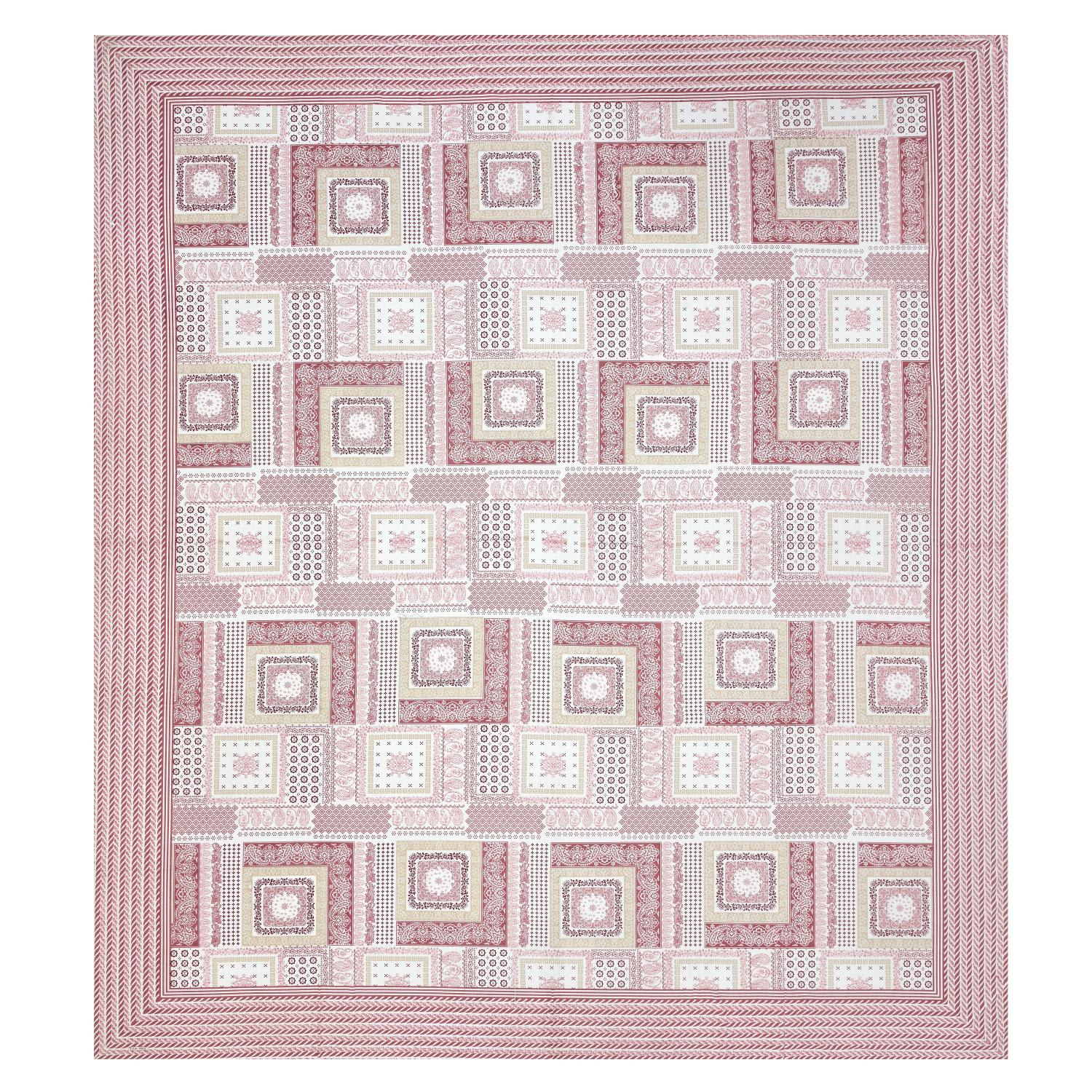Rajasthani Jaipuri Traditional King Size Bed Bedsheet with 2 Pillow Covers