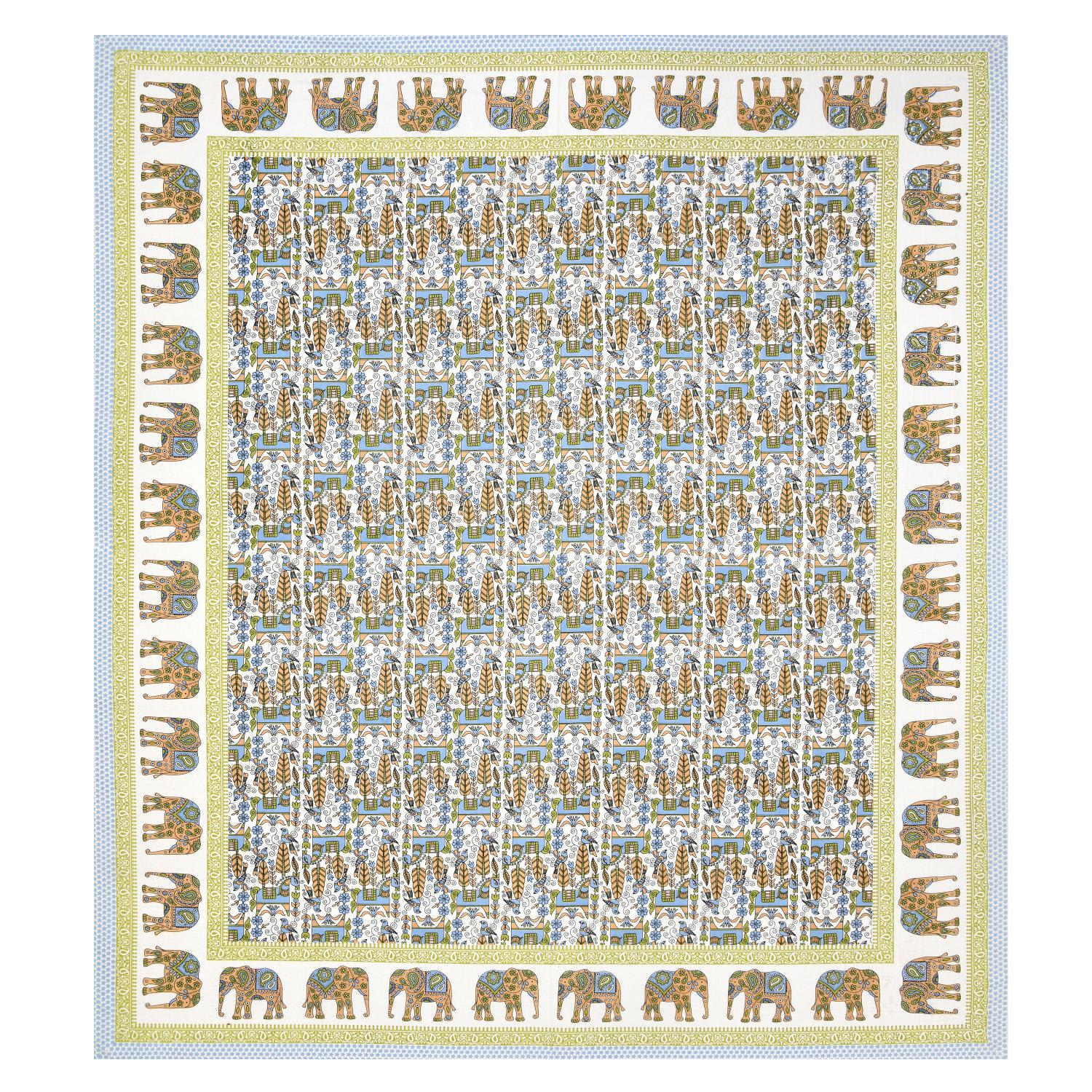 Rajasthani Jaipuri Traditional King Size Bed Bedsheet with 2 Pillow Covers