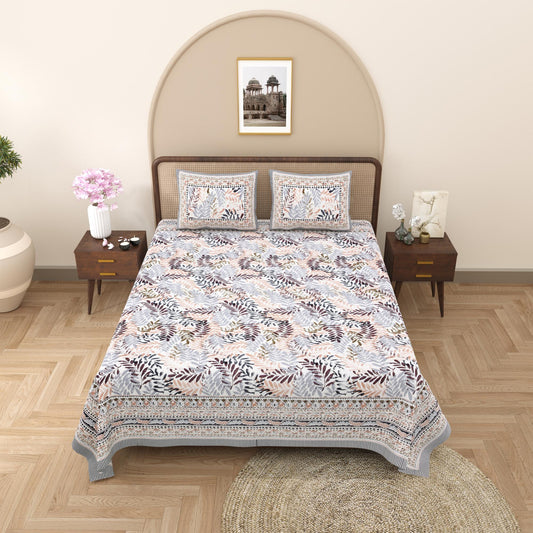 Rajasthani Jaipuri Traditional King Size Bed Bedsheet with 2 Pillow Covers