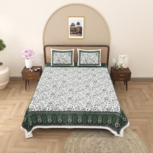 Rajasthani Jaipuri Traditional King Size Bed Bedsheet with 2 Pillow Covers