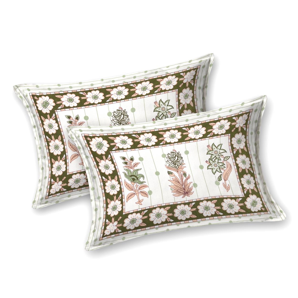 Rajasthani Jaipuri Traditional King Size Bed Bedsheet with 2 Pillow Covers