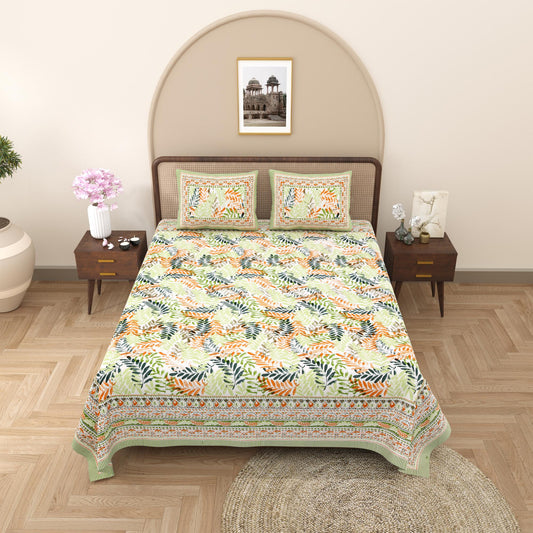 Rajasthani Jaipuri Traditional King Size Bed Bedsheet with 2 Pillow Covers