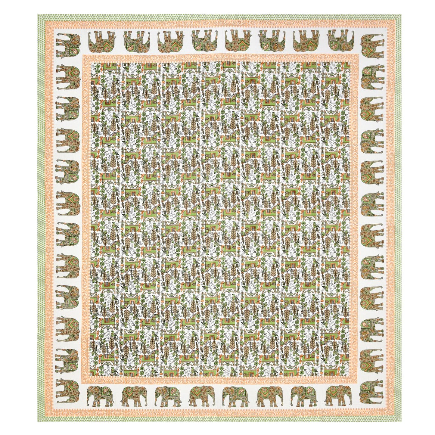 Rajasthani Jaipuri Traditional King Size Bed Bedsheet with 2 Pillow Covers
