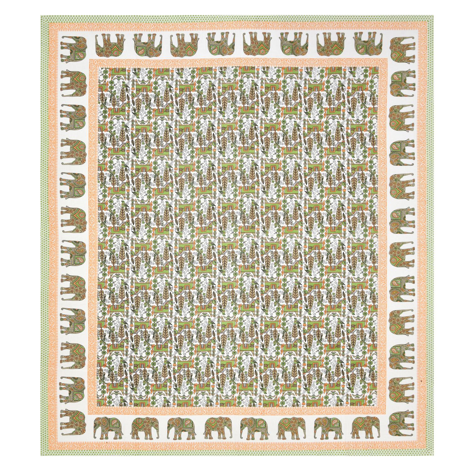 Rajasthani Jaipuri Traditional King Size Bed Bedsheet with 2 Pillow Covers