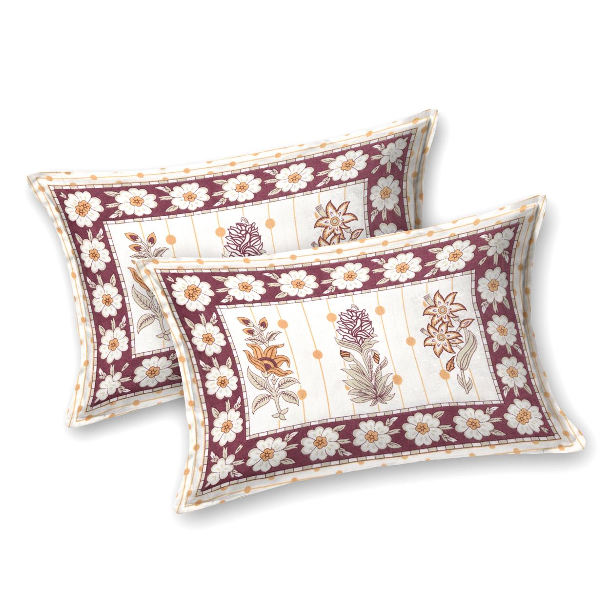 Rajasthani Jaipuri Traditional King Size Bed Bedsheet with 2 Pillow Covers