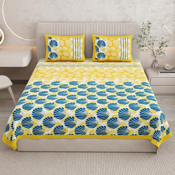 Rajasthani Print Cotton Double Bedsheet with 2 Pillow Covers