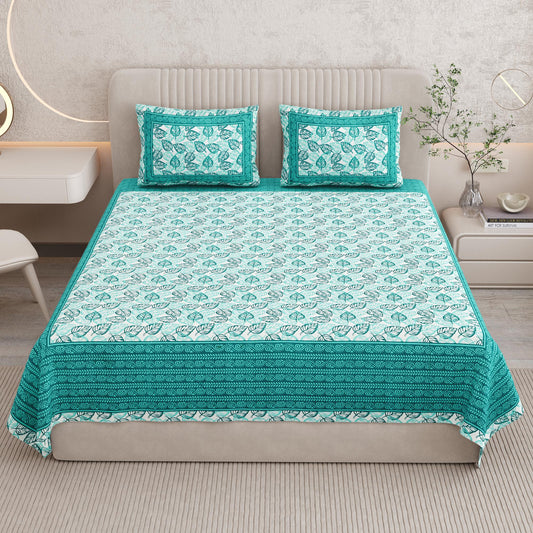 Rajasthani Print Cotton Double Bedsheet with 2 Pillow Covers