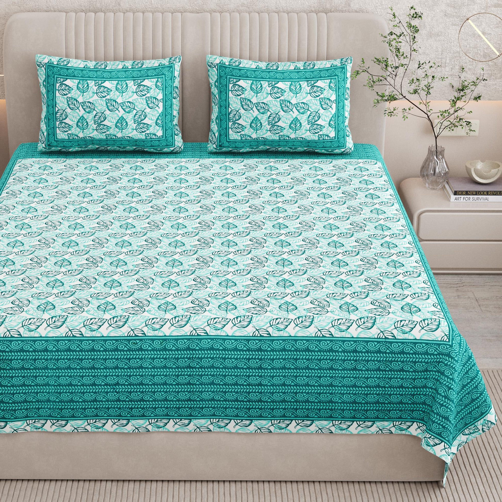 Rajasthani Print Cotton Double Bedsheet with 2 Pillow Covers