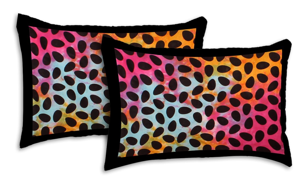 Rajasthani Prints Jaipuri Traditional Tye Dye Printed Double King Size Bedsheet with 2 Pillow Cover