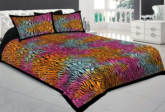 Rajasthani Prints Jaipuri Traditional Tye Dye Printed Double King Size Bedsheet with 2 Pillow Cover
