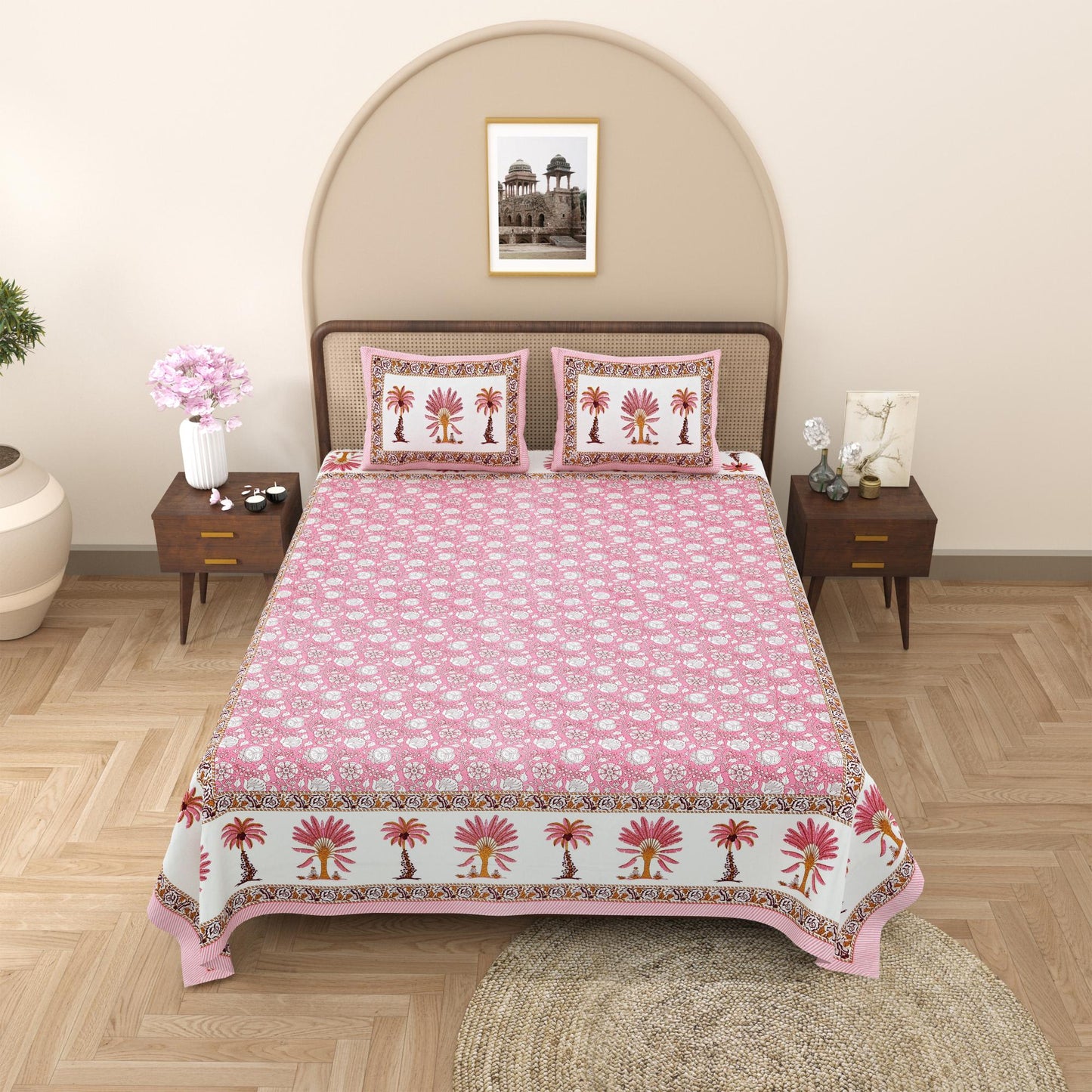 Rajasthan Royal Super Fine Cotton Block Print King Size Bedsheet