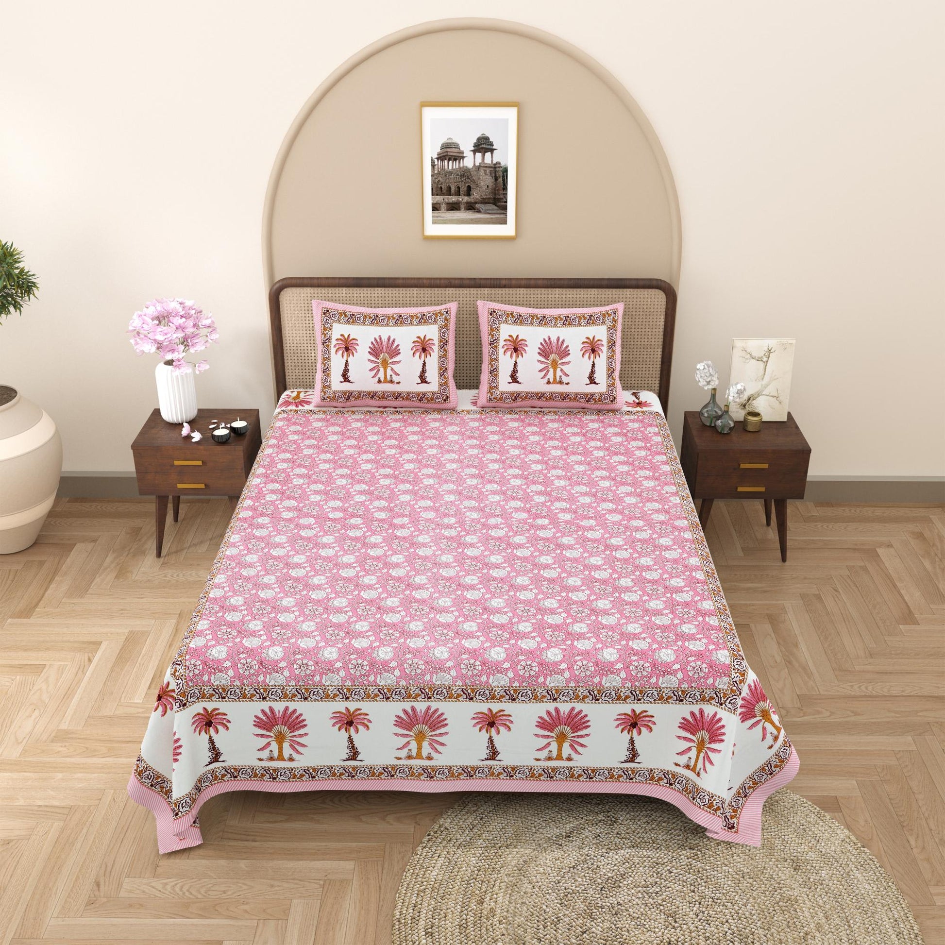 Rajasthan Royal Super Fine Cotton Block Print King Size Bedsheet