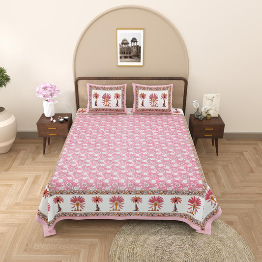 Rajasthan Royal Super Fine Cotton Block Print King Size Bedsheet