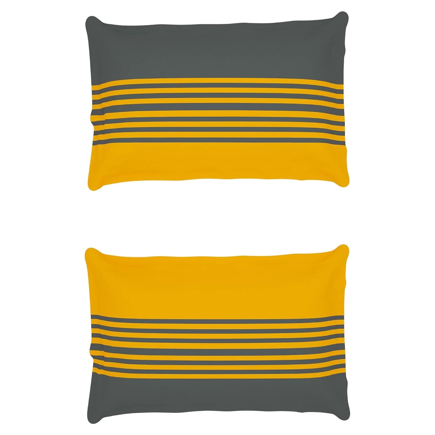 Cotton Double Checkered Flat Bedsheet (Pack of 1, Yellow)